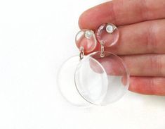 #studearrings Modern Clear Drop Jewelry, Modern Round Clip-on Earrings For Gift, Modern Round Clip-on Earrings As Gift, Modern Clear Round Jewelry, Modern Clear Hoop Earrings For Pierced Ears, Modern Clear Hoop Earrings, Modern Clear Teardrop Earrings, Modern Round Clip-on Earrings, Modern Round Single Plug Earring