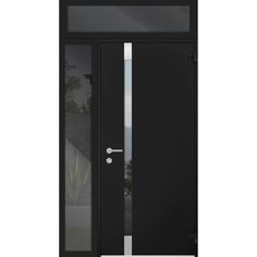 an image of a black door with glass