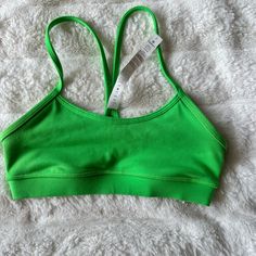 Luon Fabric, Brand New Without Tags, Excellent Condition, Bright Green Color. Casual Green Sports Bra With Built-in Bra, Spring Green Seamless Sports Bra, Casual Green Sports Bra With Light Support, Spring Seamless Green Sports Bra, Fitted Green Sports Bra For Spring, Green Sports Bra For Light Exercise In Summer, Green Summer Sports Bra With Light Support, Green Spring Tops For Light Exercise, Spring Green Tops For Light Exercise