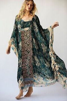 Great shopping ideas for Anna Sui X Free People Upcycled Kaftan Kimono Size S/M Made In USA NWT $708, Women's Dresses 70s Kaftan, Dress Upcycle, Bohemian Dresses, Kaftan Maxi Dress, Bohemian Maxi, Bohemian Maxi Dress, Multicolor Dress, Sweater Dress Midi, Anna Sui