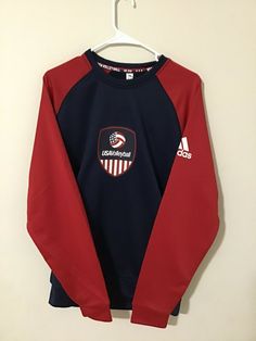 Adidas Usa Volleyball Sweatshirt Size Small Navy Blue/Red. Condition is New with tags. Shipped with USPS Priority Mail. Adidas Red Sports Sweatshirt, Adidas Red Sweatshirt For Sports, Red Adidas Sweatshirt For Sports, Adidas Sweatshirt For Sports Events, Adidas Sports Sweatshirt With Letter Print, Adidas Sweatshirt With Letter Print For Sports, Volleyball Sweatshirts, Usa Volleyball, Red Fashion