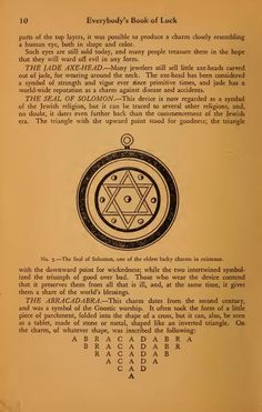 The BOOK Of LUCK A Guide To Your Success Fortune Future Palmistry Astrology 193 Pages Printable or R Crystal Gazing, King Solomon Seals, Seal Of Solomon, Rare Words, Ancient Knowledge