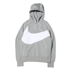 Men's Nike Sportswear Swoosh Tech Fleece Contrasting Colors Large Logo Printing Sports Gray DD8223-063 Athletic Heather Fleece Sportswear Sweatshirt, Athletic Heather Fleece Sweatshirt For Sportswear, Heather Grey Long Sleeve Sports Sweats, Heather Grey Long Sleeve Sweats For Sports, Winter Sports Sweatshirt In Athletic Heather, Gray Fleece Sweatshirt For The Gym, Winter Sports Athletic Heather Sweatshirt, Athletic Heather Sweatshirt For Winter Sports, Sporty Long Sleeve Sweats In Athletic Heather