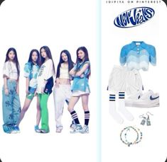 the girls are posing together in front of an advertisement for their clothing and jewelry line