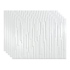 six pieces of white corrugated paper on a white background