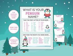 a penguin themed christmas party game for kids