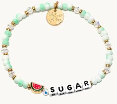 Little Words Project Bracelet - Sweet Snacks Hand-crafted, acrylic beaded bracelet• Plated brass hardware• Elastic stretch bracelet Little Words Project, Birthday Club, Capri Blue, Jumpsuit Shorts Rompers, Sweater Sale, Bag Dress, Sweet Snacks, Acrylic Beads, Brass Hardware