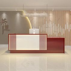 Modern Luxury Reception Desk and Storage for Beauty Salons Glamour Furnishings Color: Red, Size: 39.37" H x 62.99" L x 23.62" W | Glamour Furnishings Modern Luxury Reception Desk & Storage For Beauty Salons in Red | 39.37" H x 62.99" L x 23.62" W | Wayfair Curved Reception Desk Design, Modern Luxury Reception, Luxury Reception Desks, Luxury Reception, Curved Reception Desk, Desk And Storage, Reception Desk Design, Beauty Salons, Office Furniture Desk