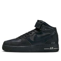 The Nike Air Force 1 Mid '07 'Halloween Midnight' is a stylish sneaker with a mysterious black colorway. The silhouette is highlighted by a reflective coating, adding a unique touch to the classic design. The rubber sole provides comfort and durability, making it perfect for any activity. Inspired by the Halloween season, this sneaker is the perfect addition to your wardrobe. With its timeless design and modern features, the Nike Air Force 1 Mid '07 'Halloween Midnight' is the perfect sneaker for any occasion. (AF1/SNKR/Skate/Men's/Mid Top) Nike Streetwear Basketball Shoes, Black Mid-top Custom Sneakers Fade-resistant, Mid-top Fade-resistant Basketball Shoes For Streetwear, Urban Black Skate Shoes Fade-resistant, Fade-resistant Black Mid-top Skate Shoes, Black Fade-resistant Mid-top Custom Sneakers, Black Fade-resistant Custom Lace-up Sneakers, Black Fade-resistant Lace-up Custom Sneakers, Black Nike Air Force 1 Fade-resistant For Streetwear