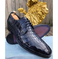 Men handmade black textured leather formal dress shoes with lace up closure Alligator Dress Shoes, Formal Dress Shoes, Snake Skin Shoes, High Ankle Boots, Suede Leather Shoes, Handmade Leather Shoes, Oxford Dress Shoes, Oxford Dress, Formal Shoes