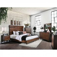 Fulton CM7363C Chest By Furniture Of AmericaBy sofafair.com Wood Aesthetic, Rustic Bedroom Furniture, Adjustable Bed Frame, Wood Bedroom Furniture, Industrial Bedroom, Diy Ikea Hacks, Diy Ikea, King Bedroom Sets, Rustic Bedding