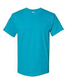 Unisex 5.2 oz., Comfortsoft® Cotton T-Shirt - TEAL - 2XL | Hanes 5.2 oz. Comfortsoft Cotton T-Shirt in Teal Size 2XL Blank T Shirts, Flat Collar, Big Men, Cotton T Shirt, Lay Flat, Short Sleeve Tee, Cotton Tshirt, Ash, Oxford