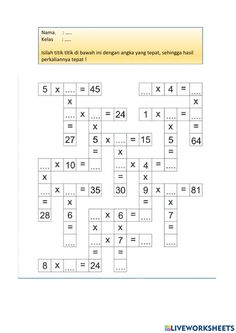 the missing numbers worksheet is shown in this printable puzzle game for kids