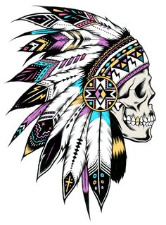 Tattoo Bull, Bull Skull Tattoo, Skull Tattoo Ideas, Indian Skull Tattoos, Headdress Tattoo, Bull Skull Tattoos, Desenho Tom E Jerry, Drawing Skull, Native Tattoos