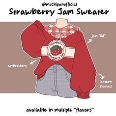 the strawberry jam sweater is shown with information about it