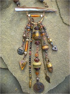 Tibetan Beeswax Amulet Necklace by Maggie Zee on Etsy | Flickr Talisman Jewelry, Earthy Jewelry, Mixed Media Jewelry, Amulet Necklace, Metal Jewelry, Artisan Jewelry, Wire Jewelry