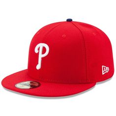 Let everyone know which baseball squad is your favorite with this Philadelphia Phillies Authentic Collection On-Field 59FIFTY fitted hat from New Era! Officially licensed Structured fit Surface washable Raised embroidery Imported High Crown Material: 100% Polyester Fitted Six panels with eyelets Flat bill with ability to curve Brand: New Era Contrasting underbill Flat Brim Fitted Hat For Baseball Season, Flat Brim Baseball Fan Merchandise Hats, Baseball Season Fan Merchandise Flat Brim Hat, Classic Baseball Cap For Game Day, Classic Flat Bill Hats For Fan Gear, Classic Flat Bill Fan Gear Hats, Classic Snapback Hat For Game Day, Sports Fan Fitted Hat With Flat Brim, Red Hats For Baseball Season