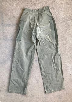 Vintage 1940s 1950s Army HBT Combat Trousers PANTS Size 26 X 28 Modified Cargo Herringbone Twill WW2 Korea Military Button Fly Cotton - Etsy Vintage Pants With Buttons For Workwear, Vintage Workwear Pants With Buttons, Fitted Vintage Pants With Buttons, Vintage Fitted Pants With Buttons, Retro Cotton Bottoms With Buttons, Vintage Wide Leg Khaki Bottoms, Vintage Fitted Pants With Button Closure, Fitted Vintage Pants With Button Closure, Vintage Wide Leg Pants With Button Closure