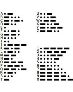 the international morse code is shown in black and white