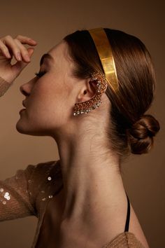 Jewelry – LELET NY Elegant Metal Ear Cuff For Evening, Elegant Metal Ear Cuff For Party, Luxury Gold Ear Cuff, Elegant Single Ear Climber For Parties, Gold Ear Cuff For Evening Wear, Gold Ear Climbers For Party, Elegant Gold Ear Cuff For Evening, Gold Metal Ear Climbers For Party, Crystal Ear Cuff