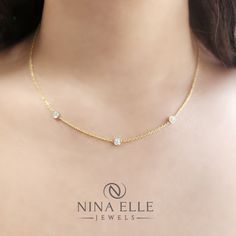 This  gorgeous 14k solid yellow gold necklace features high quality 10pt bezel set diamonds. Available with more or less diamonds.  STYLE #: Birthstone Necklace This is a custom made to order item and can be designed for any size circle as well as any size chain. (additional fees may apply) Please contact us at:  nina@ninaellejewels.com or call us directly at: (310) 709-0282 To learn more about us please visit our pages on:  Facebook: Nina Elle Jewels Instagram: @ninaellejewels Twitter: Nina Elle Jewels Luxury Classic Three Stone Necklace, Stone Stacking, Stacking Necklace, Stacked Necklaces, Gold Link Chain, Rose Gold Diamond Ring, Three Stone Diamond, Gold Diamond Necklace, Bezel Set Diamond