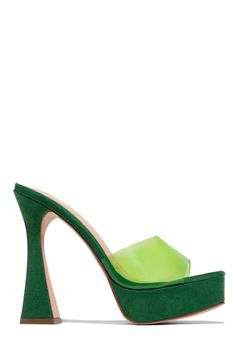 Pop Shoes, Green Platform, Heels Chunky, New Barbie, Fancy Shoes, Shoe Fits, Mule Sandals, Boot Pumps, Platform Heel