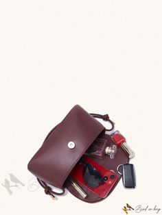 Bird in Bag - Solid Flap Baguette Bag Trendy Baguette Bag For On-the-go, Brown Baguette Bag With Detachable Strap For On-the-go, Trendy Baguette Pouch Bag For Everyday Use, Everyday Satchel Baguette Bag With Phone Holder, Trendy Brown Baguette Bag For On-the-go, Burgundy Rectangular Bag With Cell Phone Pocket, Rectangular Burgundy Flap Bag For Daily Use, Trendy Brown Pouch Baguette Bag, Trendy Brown Baguette Bag With Removable Pouch