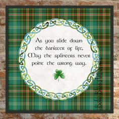 a green and white frame with a poem on it that says, as you side down the