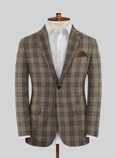 Take hold of bold but timeless finery by donning our Loro Piana Ritani Wool Jacket. Besides, it elevates the premium appeal with a pure superfine merino wool fabric that exudes a delicate, silky, and immensely supple-covered checks pattern over brown hues. Lastly, impeccable tailoring combines comfort and style with a striking silhouette, which gives you the confidence you need to manage any formal or casual situation.  Choice of the Elite, Loro Piana is owned by LVMH Moët Hennessy Louis Vuitton Grey Tweed Suit, Merino Wool Fabric, Herringbone Tweed Jacket, White Linen Suit, Green Velvet Jacket, Peaky Blinders Suit, Checks Pattern, Royal Blue Suit, Blue Chinos