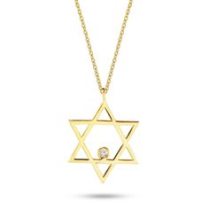 "14k 18k Solid Gold Star of David Diamond Necklace, Diamond Star of David Pendat Necklace, Dainty Gold David's Star, Necklace Gift For Her. Material: Solid Gold (real gold, not gold plated or gold filled material) Available Gold Karat: 14K (585), and 18K (750)  Pendant Width:  1.20 cm Pendant Height:  1.50 cm Available Gold Colors: Yellow gold, rose gold and white gold (optional) Diamond weight: 0.01 ct  Diamond color: G-H Color Diamond clarity: SI You can customize your chain length and thickne Formal White Gold Star Of David Necklace, Fine Jewelry Star Of David Necklace With Star Charm, Gold Star-shaped Diamond Necklace, Diamond Star Of David Necklace For Formal Occasions, Formal Diamond Star Of David Necklace, Formal Star Of David Diamond Necklace, 14k White Gold Star Of David Necklace, Fine Jewelry Star-shaped Necklace For Anniversary, Fine Jewelry Star Of David Necklace For Formal Occasions