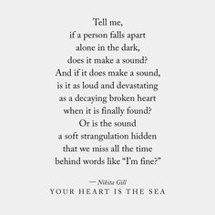 Your Heart Is The Sea, a Book by Nikita Gill | Shop Catalog Nikita Gill, Thought Quotes, Deep Thought, Healing Quotes, Deep Thought Quotes