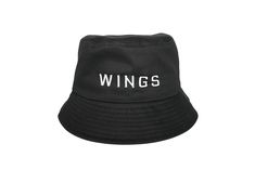 "BTS WINGS Bucket Hat Size: Standard adult; Hat circumference 22.8\" / 58cm, one size fits most Hat comes with BTS logo on the back, as pictured, unless otherwise specified. If interested in a different color please order through this listing: https://www.etsy.com/listing/1009827708/custom-bts-hat-choose-your-design-hat" Adjustable Black Bucket Hat With Letter Print, Adjustable Bucket Hat With Letter Print For Streetwear, Adjustable Letter Print Bucket Hat For Streetwear, Streetwear Bucket Hat With Letter Print, Black Embroidered Logo Bucket Hat For Summer, Summer Hats With Logo And Curved Brim, Bts Logo, Bts Wings, South San Francisco