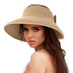 PRICES MAY VARY. 👒One Size & Premium Material - ONE SIZE FITS MOST: suitable for head circumference 21.5-23.5 inches. The sun visor is composed of a superior paper straw material that is sweat-absorbent, breathable, and lightweight. The sun hat is made of straw that is tightly woven to prevent the sun from shining directly in your face while yet being comfortable and durable. 👒UPF 50+ UV Protection - The beach hat has an 11.5cm-long brim. This longer brim offers more complete UV protection, gi Straw Hat Beach, In Your Face, Sun Hats For Women, Summer Hat, Hat For Women, Beach Hat, Sun Visor, Summer Hats, Head Circumference