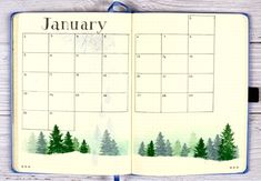 Bujo January Theme, Bujo January, January Bullet Journal, Snow Hill, January Calendar, Bullet Journal Font, Journal Fonts, Journal Diy