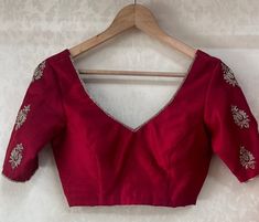 This Womens Blouses item by IsacreationIN has 7 favorites from Etsy shoppers. Ships from India. Listed on Jul 4, 2024 Front Neckline For Blouse, Indian Blouse Designs Latest Simple, Red Silk Blouse Designs, Nice Blouse Designs, Heart Shape Blouse Design, Modest Blouse Designs, Georgette Blouse Designs, Red Blouse Design, Basic Blouse Designs