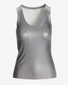 We enhanced our staple tank silhouette with metallic shine to add a touch of brilliance to your outfits. Our So Essential Foil Ribbed Scoop Neck Tank Top wears well solo or layered, adding interest to every look. Scoop Neck Tank Top, Boston Proper, Dressy Tops, Summer Wardrobe, Boston, Scoop Neck, Foil, Shop Now, Tank Top