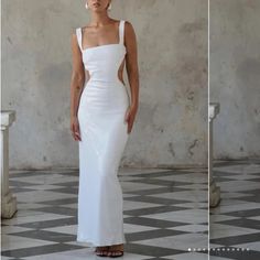 Sexy High Waist Sling Backless Silver Maxi Dresses For Women Season: All season Waistline: empire Dresses Length: Ankle-Length Silver Maxi Dress, Off White Dress, Dress Women Elegant, Backless Maxi Dresses, Sling Dress, High Society, Maxi Dress Party, Party Dresses For Women, Botswana