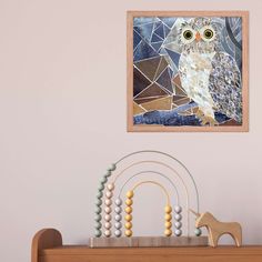 adorable owl print for woodland nursery by more the merrlier handmade collage artist