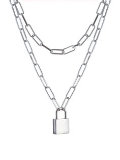 PRICES MAY VARY. VINTAGE LAYERED LOCK NECKLACE: This layered necklace is a unique and trendy accessory that can be paired with a variety of outfits. It is also a perfect gift for birthdays, anniversaries, Valentine's Day, Christmas, or any other special occasion. MATERIALS: Meticulously crafted from high-quality stainless steel. SIZE AND LENGTH: Pendant measures about 2.16 x 2.16 inches (5.5 x 5.5 cm), includes 23.62" (60cm) wheat chain and lobster claw clasp. PERFECT JEWELRY GIFT: Unique gifts, Silver Metal Necklace With Lock Detail, Silver Chain Necklace With Lock, Late Twenties, Necklace Lock, Padlock Necklace, Lock Pendant, Christmas Engagement, Lock Necklace, Goth Women