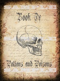 an old book with a skull on it