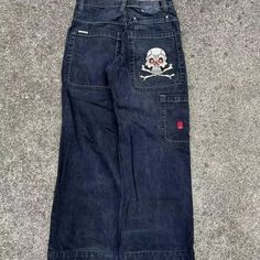 This an embroidery product that we only produce high quality, and the appearance consistent with the picture. Please rest assured to purchase it JNCO Jeans Harajuku Hip Hop Retro Skull Graphic Embroidered Baggy Jeans Denim Pants Men Women Goth High Waist Wide Trousers Size : S Waist:78cm Hips:108cm Length:104cm slack bottom:50cm M Waist:80cm Hips:110cm Length:105cm slack bottom:52cm L Waist:84cm Hips:114cm Length:106cm slack bottom:53cm XL Waist:88cm Hips:118cm Length:107cm slack bottom:54cm XXL Grunge Trousers, Denim Pants Men, Thrift Board, Embroidery Product, Jnco Jeans, Skull Graphic, Wide Trousers, Pants Men, Baggy Jeans