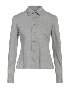 jersey, no appliqués, solid color, classic neckline, long sleeves, buttoned cuffs, button closing, no pockets, small sized , Color: Grey , Size: 2