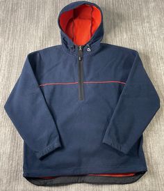 Vintage 2000s Gap Two Pocket Sportswear Athletic Style Mesh Lining Streetwear Navy Half Zip Hooded Pullover Fleece Jacket Medium Mens *T18 Condition:  Excellent Used Condition  = No Flaws Measurements: Please see photos above for all measurements IF YOU BUY TWO OR MORE ITEMS USE THE CODE BUNDLE @ CHECK TO SAVE 20% WE SHIP WITHIN 24 HOURS AFTER PURCHASE! Please be aware that we do not offer free returns!! The Buyer is responsible for the cost of the return label. Follow us on TikTok & Instagram @findsnostalgic and tag us in your finds Functional Sports Hooded Jacket With Kangaroo Pocket, Sporty Fleece Windbreaker For Sports, Sportswear Outerwear With Kangaroo Pocket, Half-zip Winter Sports Hooded Jacket, Winter Sports Half-zip Hooded Jacket, Winter Sports Hooded Jacket With Half-zip, Sporty Half-zip Outerwear With Kangaroo Pocket, Sporty Hooded Jacket With Kangaroo Pocket For Sports, Sporty Outerwear With Kangaroo Pocket For Sports