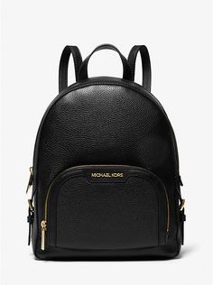 Jaycee Medium Pebbled Leather Backpack | Michael Kors Closet Clothing, Michael Kors Backpack, Backpack Free, Balloon Gift, Michael Kors Outlet, Black Leather Backpack, Pink Backpack, Apple Airpods, Small Backpack