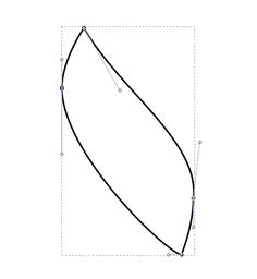 a drawing of a curved curve on a white background