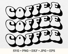 some type of lettering that is in the shape of coffee letters, with black and white ink