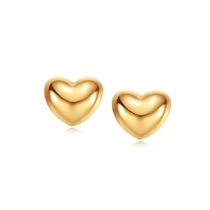 PRICES MAY VARY. ▶ MATERIALS: Made with high quality 18k solid rose gold. Made to last a lifetime, strong and durable! All the metals we use are lead free, nickel free and hypoallergenic. ▶ STYLE: Domed design of these gold heart earring makes the look sweet and timeless. A mix of both brushed and polished finish on the surface shows its refinement that fits all kinds of styles. ▶ MEASUREMENTS: Heart stud earrings measures 5.6 x 4.7 x 3.5 mm. ▶ PERFECT GIFT: Jewelry is always perfect for any occ Dainty Fine Jewelry, Gold Heart Stud Earrings, Gold Heart Studs, Gold Heart Earring, Gifts For Aunt, Heart Earring, Sleeper Earrings, Gold Diamond Studs, Jewelry Essentials