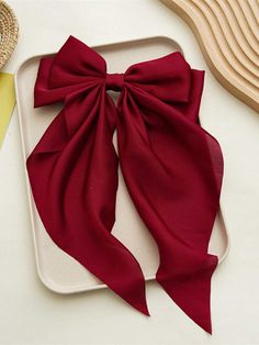 Red Hair Bows, Hair Bow Styles, Kiki Cosplay, Bows For Hair, Hair Bow Tie, Vintage Hair Bows, Red Moodboard, Ribbon Hair Accessories, Red Preppy