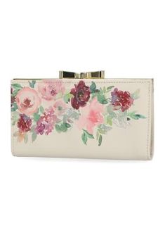 Treated with Silvadur antimicrobial technology, this floral frame clutch from Kim Rogers is made with recycled linings for an eco-friendly style. | Kim Rogers Women's Saffiano Floral Frame Clutch Chic Spring Wallets, Elegant Spring Clutch Wallet, Elegant Clutch Wallet For Spring, Elegant Rectangular Wallet For Spring, Elegant Rectangular Spring Wallet, Floral Clutches, Floral Frame, Kim Rogers, Eco Friendly Fashion