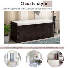 the storage bench with cushions brings decorative style